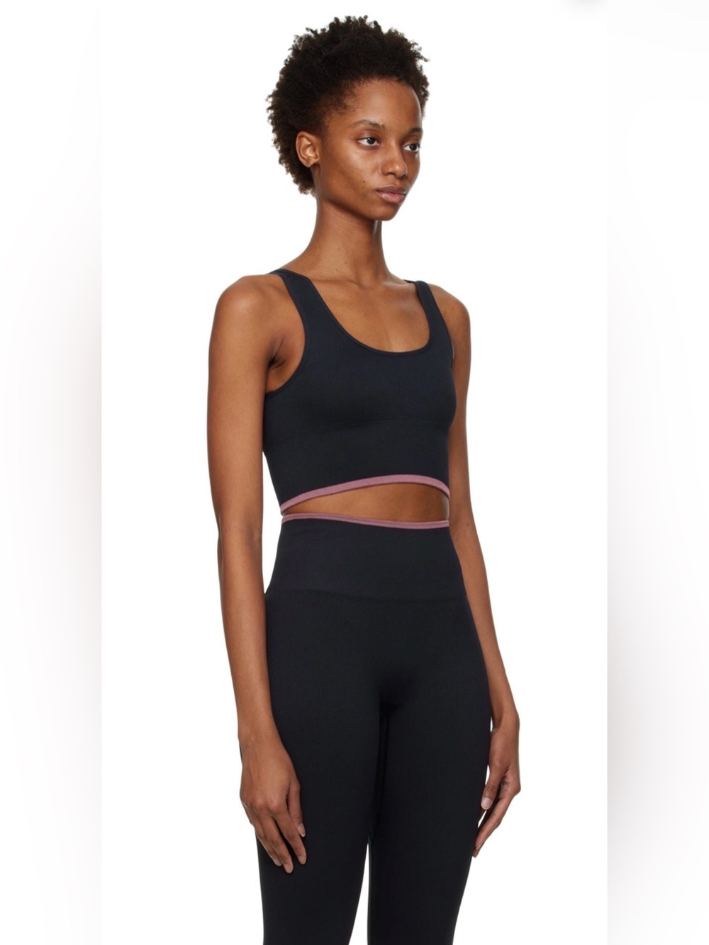 NWOT Outdoor Voices Pink SeamlessRib Longline Sport Bra
